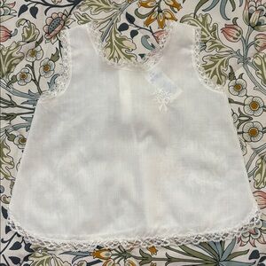 Vintage HER MAJESTY Baby Girls Infant WHITE FULL SLIP Embroidery & Lace SZ 9M